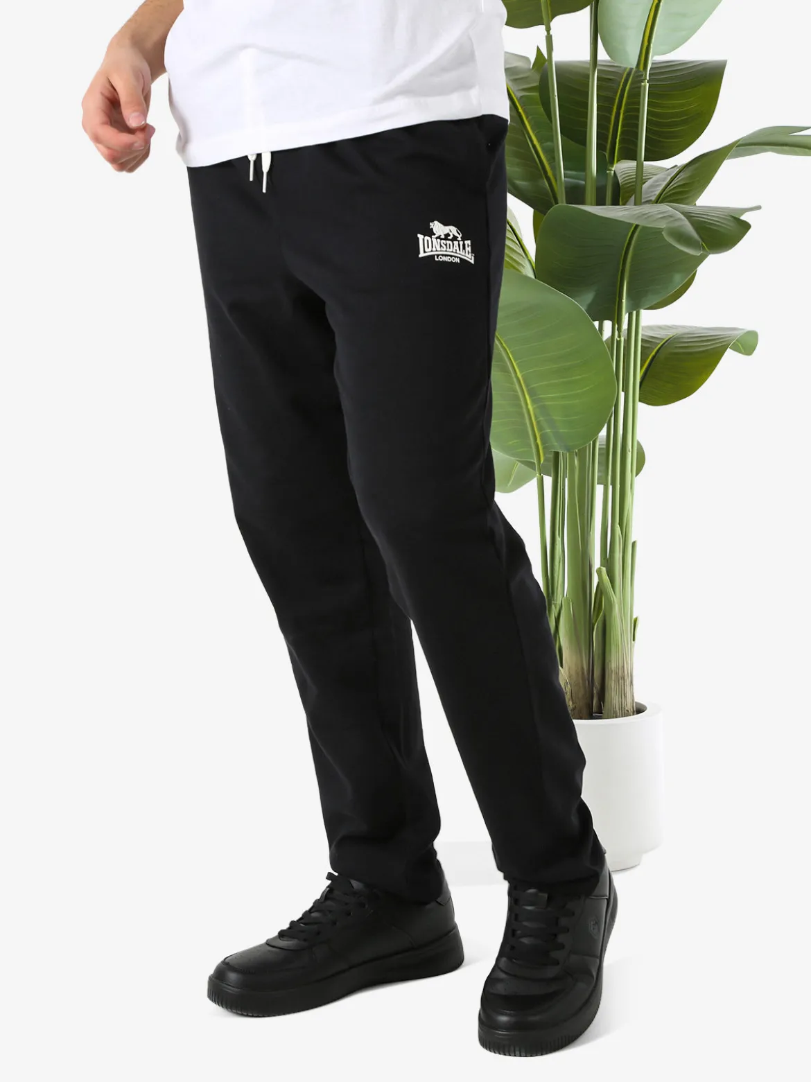 Lonsdale Pantaloni sportivi da uomo con coulisse - nero