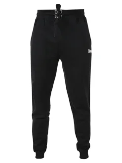 Lonsdale Pantaloni tuta da uomo con coulisse e polsini - nero