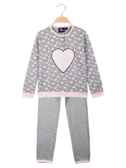 Lonsdale Pigiama lungo da bambina in cotone con stampe