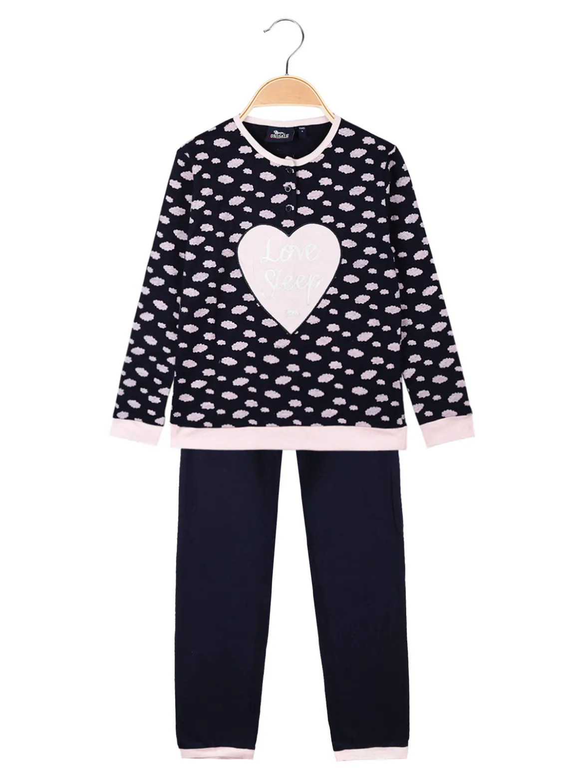 Lonsdale Pigiama lungo da bambina in cotone con stampe