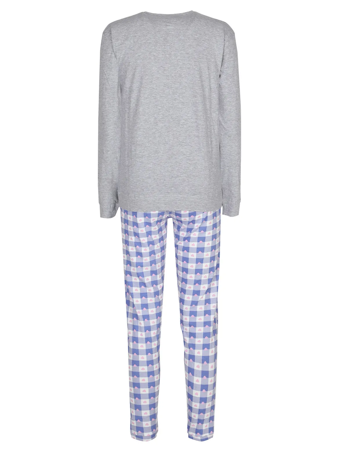 Lonsdale Pigiama lungo da donna in cotone con pantaloni a quadri