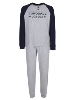 Lonsdale Pigiama lungo da uomo in cotone