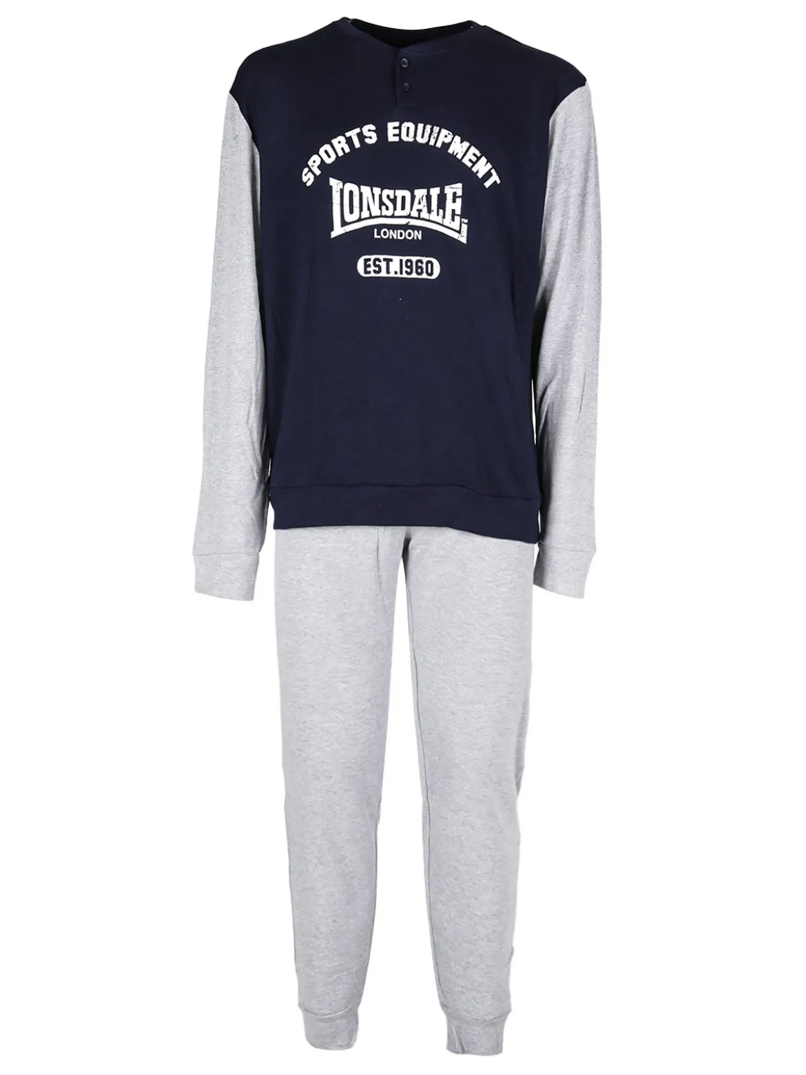 Lonsdale Pigiama lungo da uomo in cotone interlock