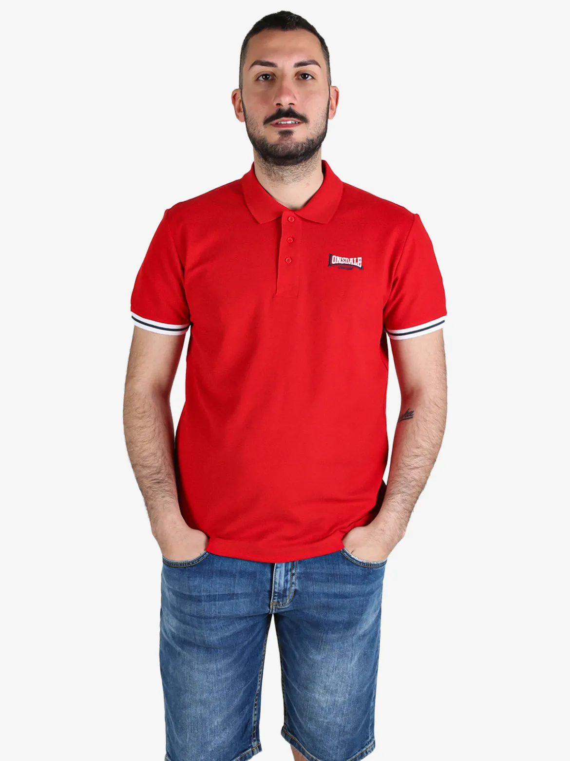 Lonsdale Polo da uomo in cotone a maniche corte
