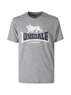 Lonsdale T-shirt da uomo in cotone con logo - grigio
