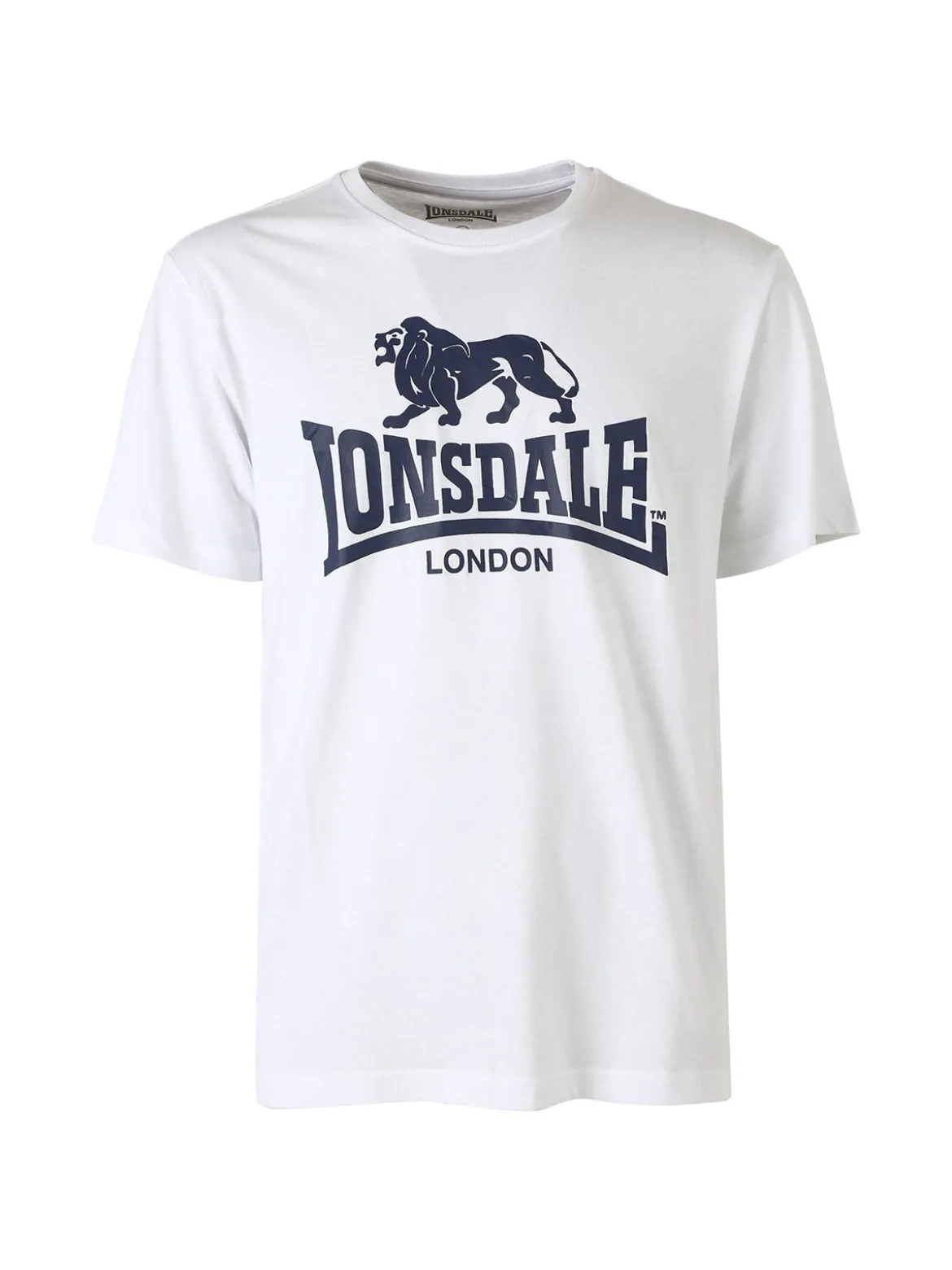 Lonsdale T-shirt da uomo in cotone con maxi stampa logo - bianco