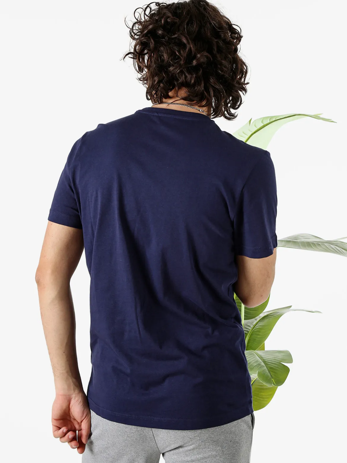 Lonsdale T-shirt da uomo in cotone con taschino a filetto e logo - blu scuro