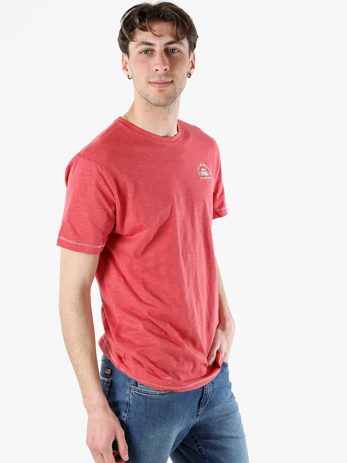 Lonsdale T-shirt da uomo in cotone - corallo