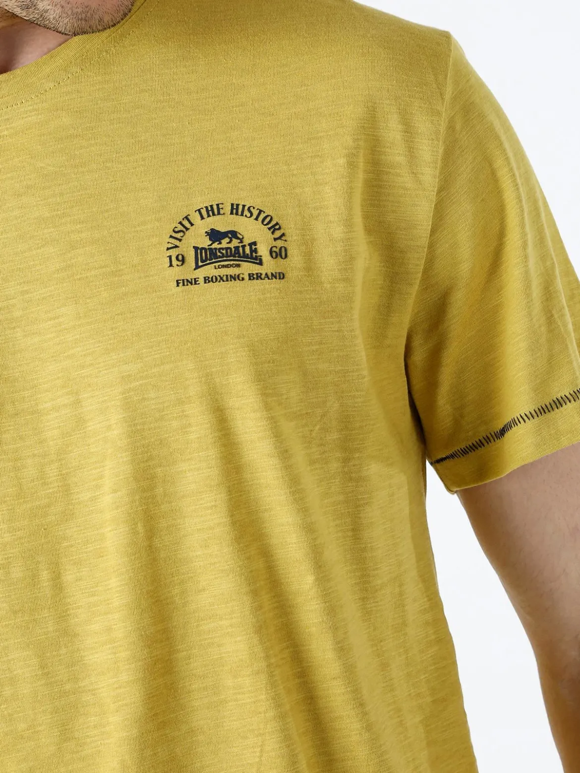 Lonsdale T-shirt da uomo in cotone - giallo