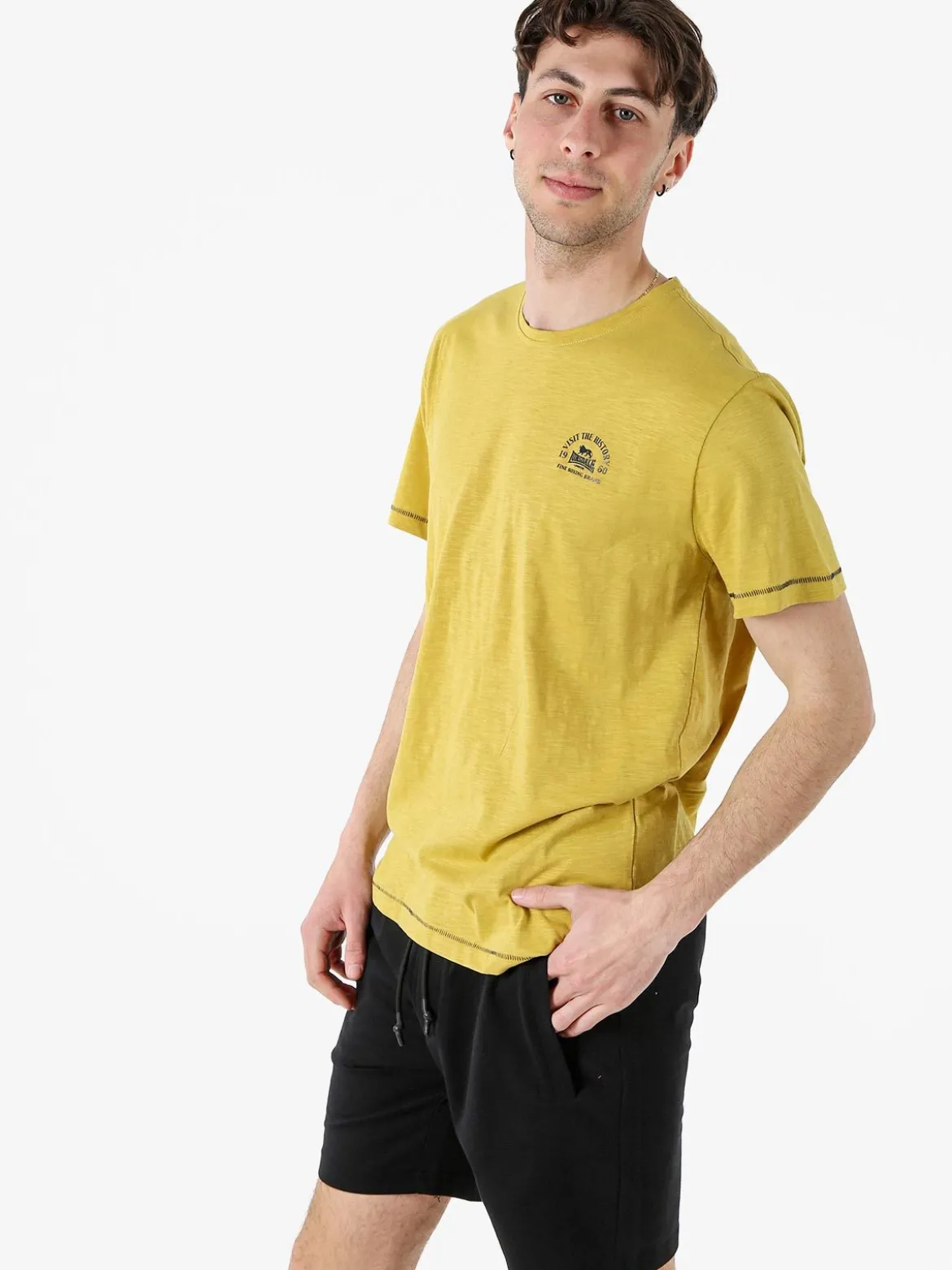 Lonsdale T-shirt da uomo in cotone - giallo