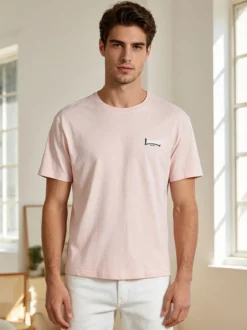 Lonsdale T-shirt girocollo da uomo in cotone con logo