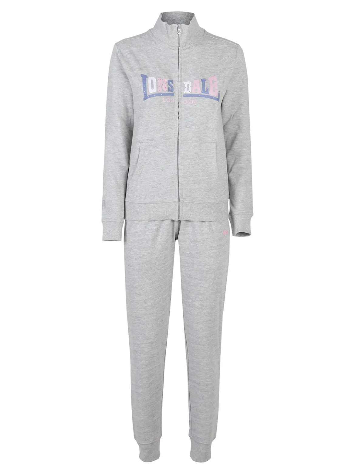 Lonsdale Tuta sportiva da donna con strass e chiusura zip