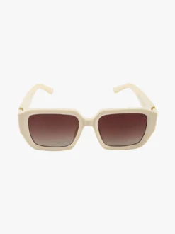 Looks Style Occhiali da sole quadrati da donna - panna