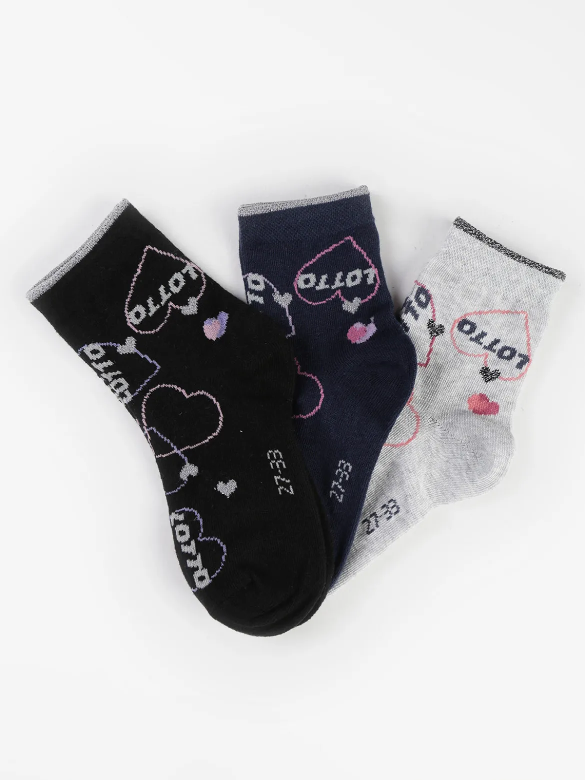Lotto Calze midi da bambina con lurex Confezione 3 paia