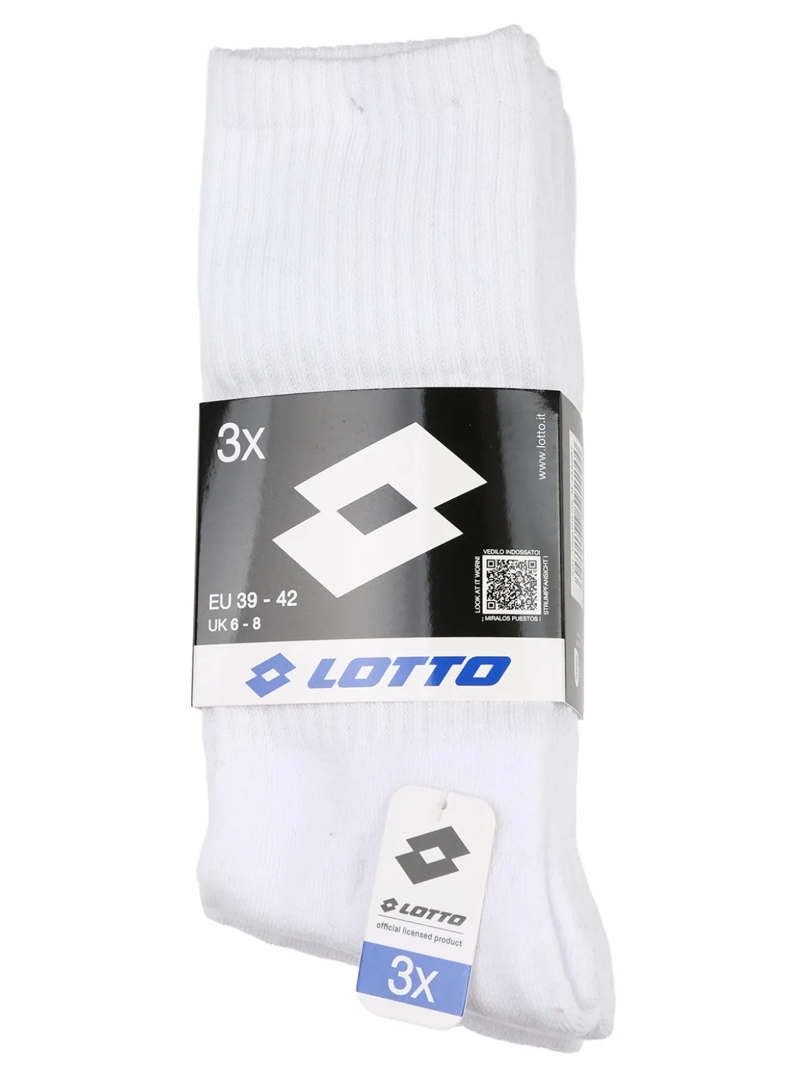 Lotto Confezione da 3 paia di calze tennis uomo - bianco