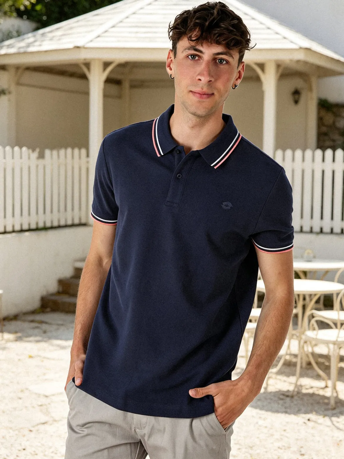 Lotto Polo da uomo in cotone a maniche corte - blu