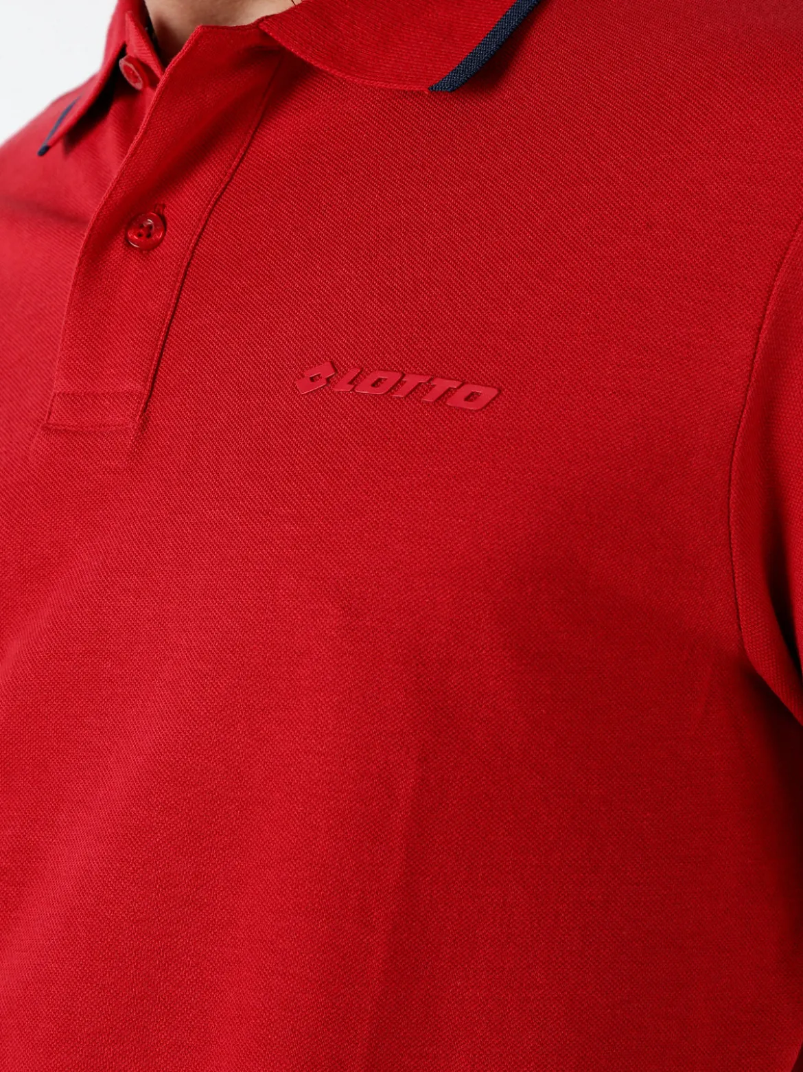 Lotto Polo da uomo in cotone a maniche corte - rosso