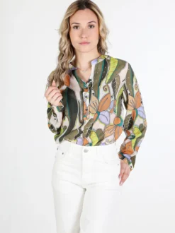 Louise Doro Camicia donna multicolore con scollo a V