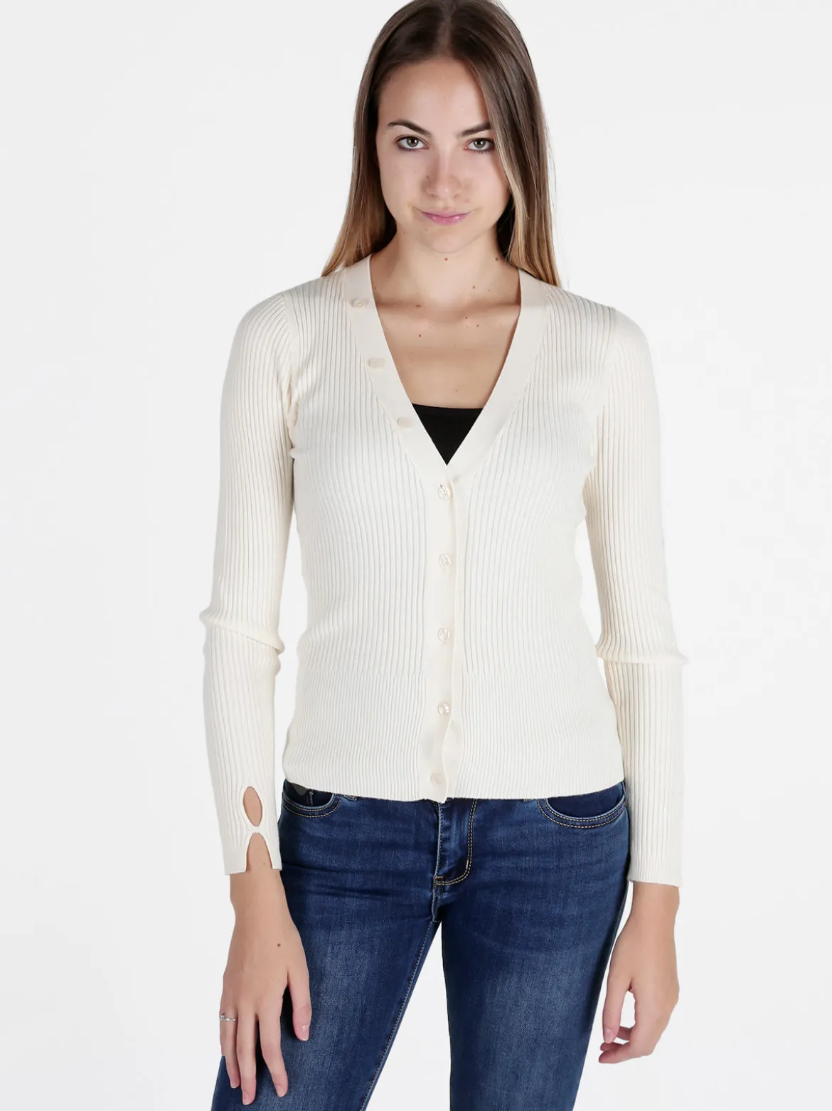 Louise Doro Cardigan donna in maglia a costine
