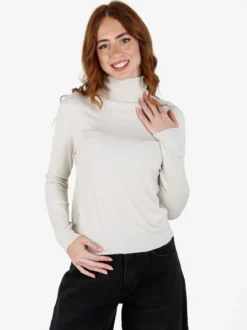 Louise Doro Dolcevita donna in maglia tinta unita - panna