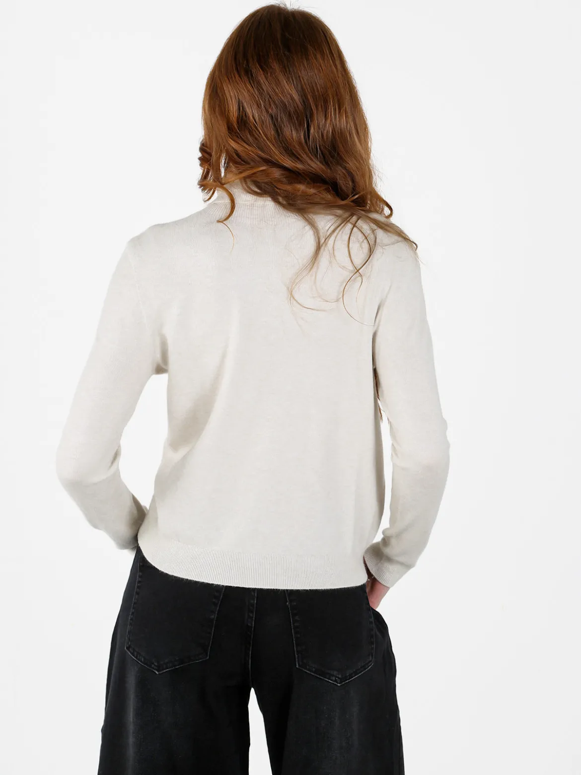 Louise Doro Dolcevita donna in maglia tinta unita - panna