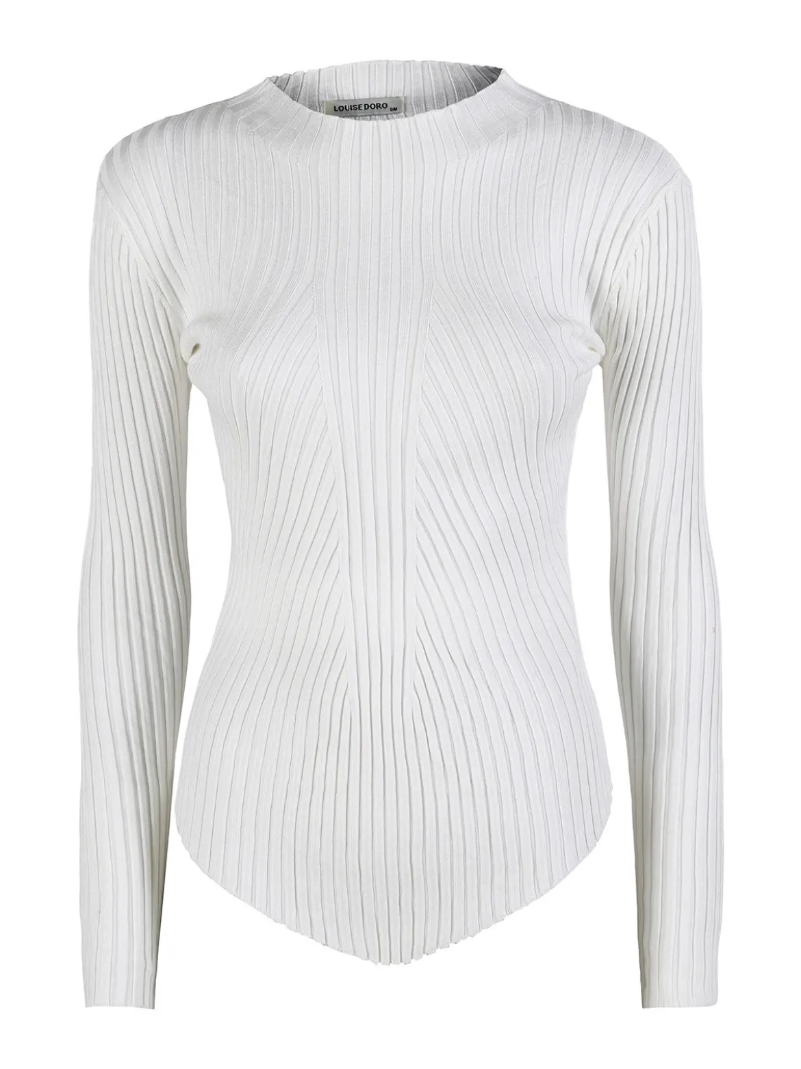 Louise Doro Maglia donna a costine con finale a punta - bianco