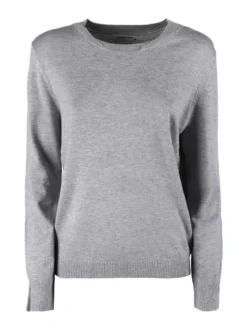 Louise Doro Maglia donna con girocollo decorato - grigio