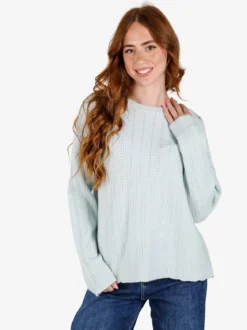 Louise Doro Maglione donna oversize a trecce con strass - ghiaccio