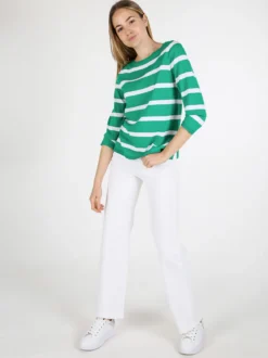 Louise Doro Pullover donna a righe con maniche a tre quarti