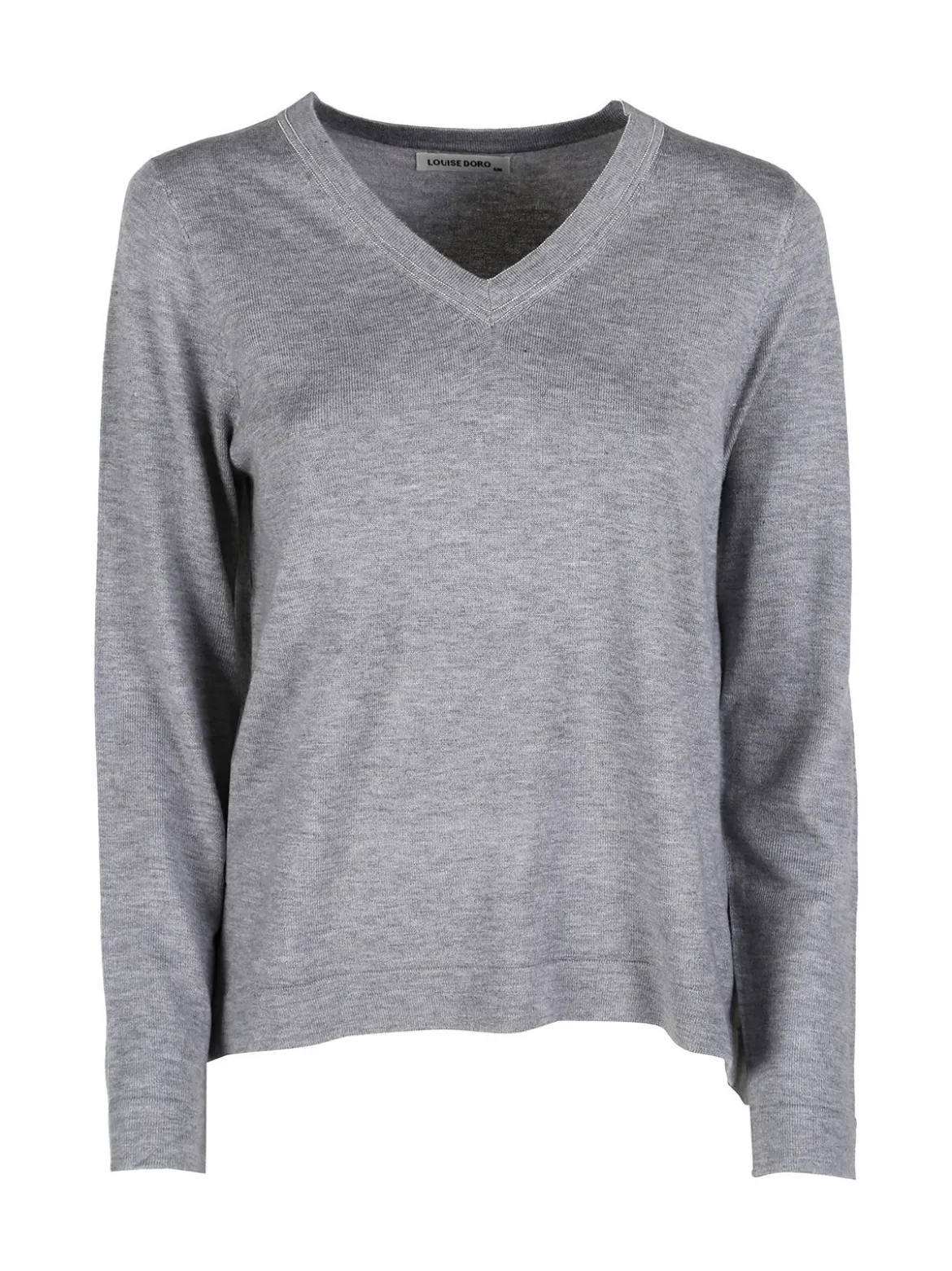 Louise Doro Pullover donna in maglia con scollo a V - grigio