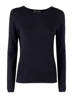 Louise Doro Pullover donna in maglia misto lana - blu scuro