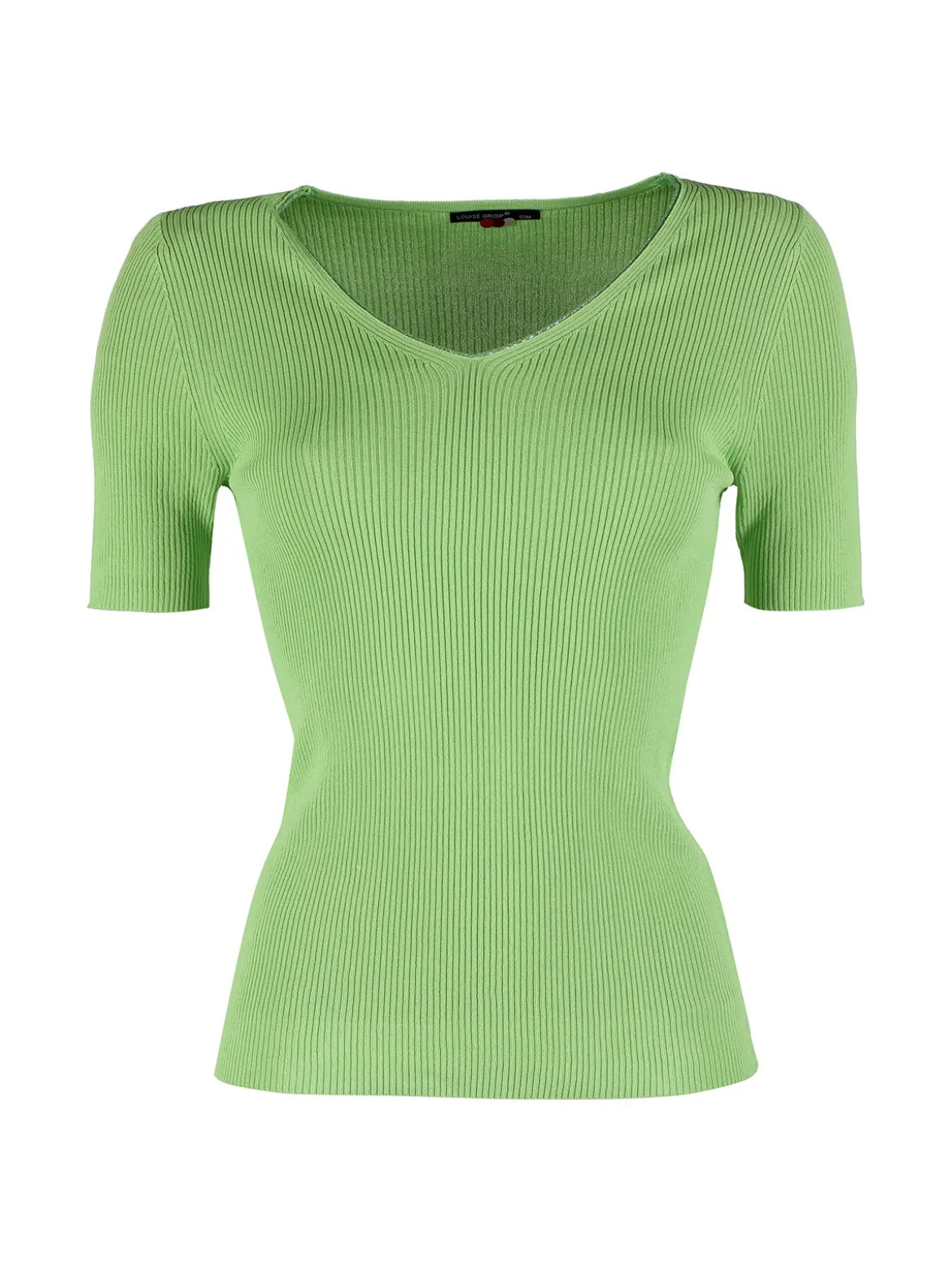 Louise Orop T-shirt donna a costine con scollo in lurex