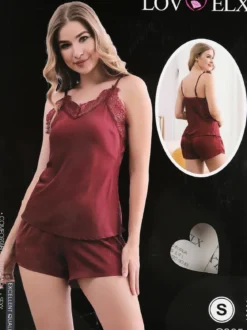 Lovelx Set pigiama donna effetto raso