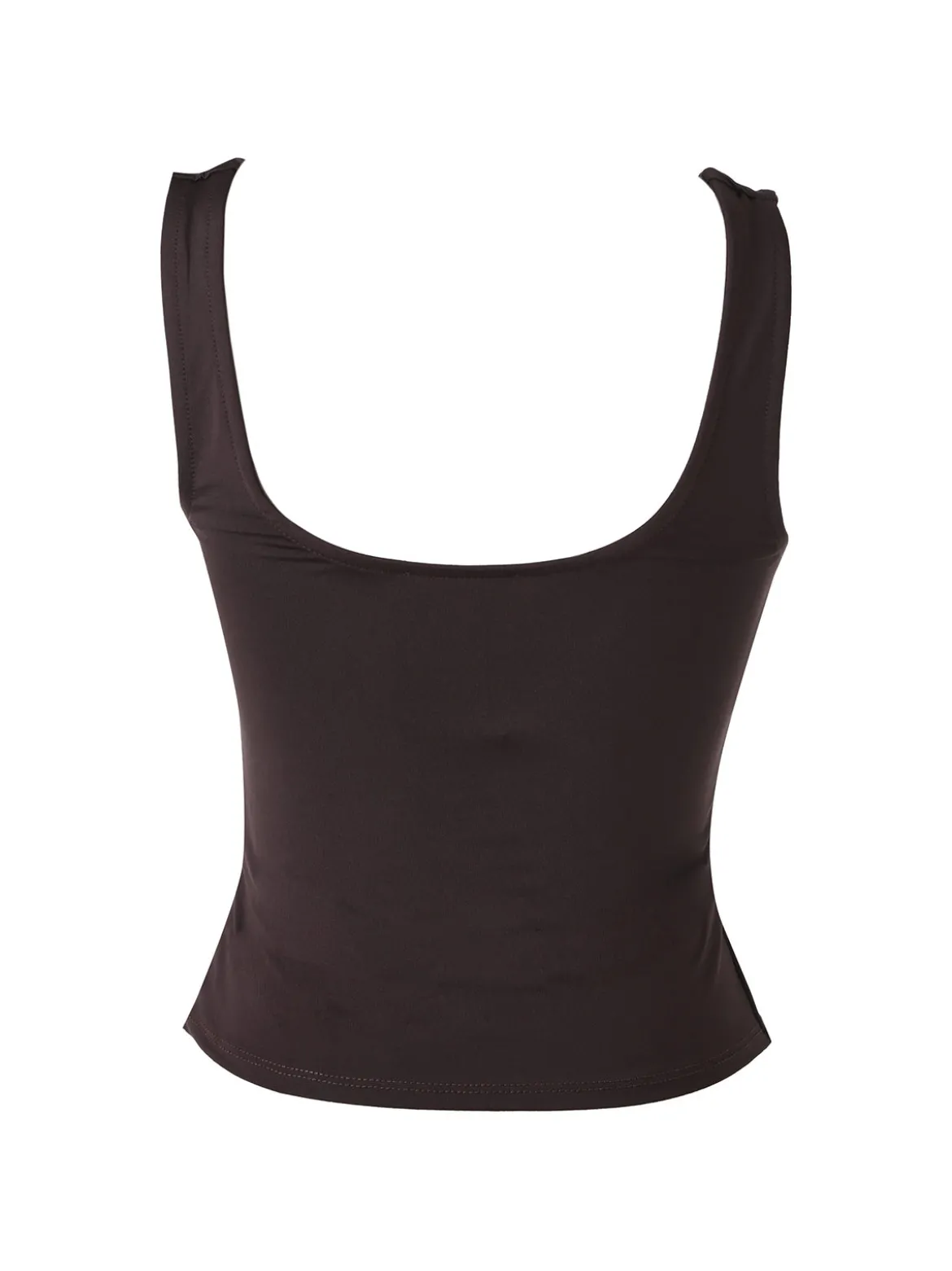 Lovery Top donna cropped con scollo a cuore e ricami - moro