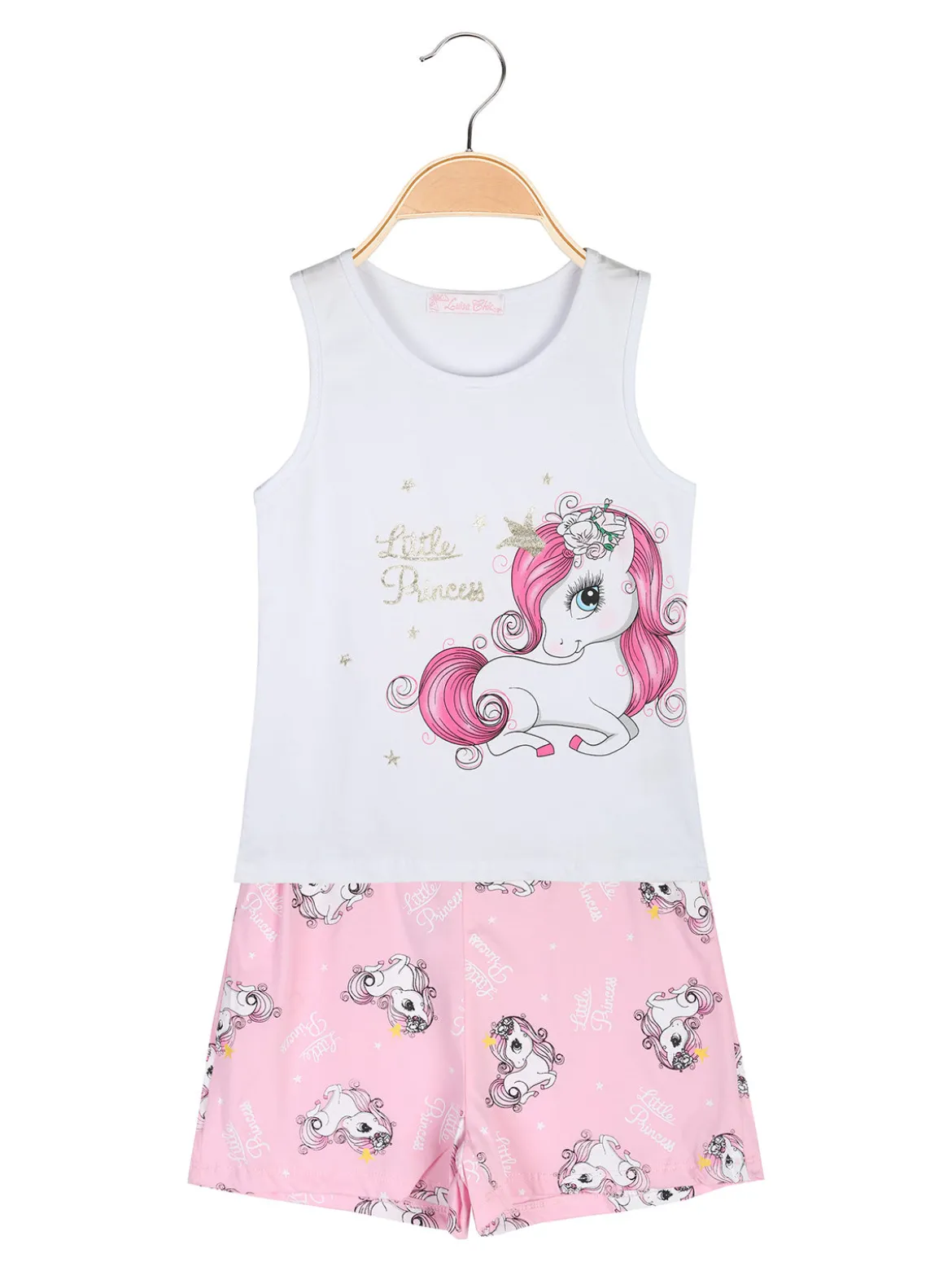 Luisa Chic Completo corto da bambina con canotta e shorts