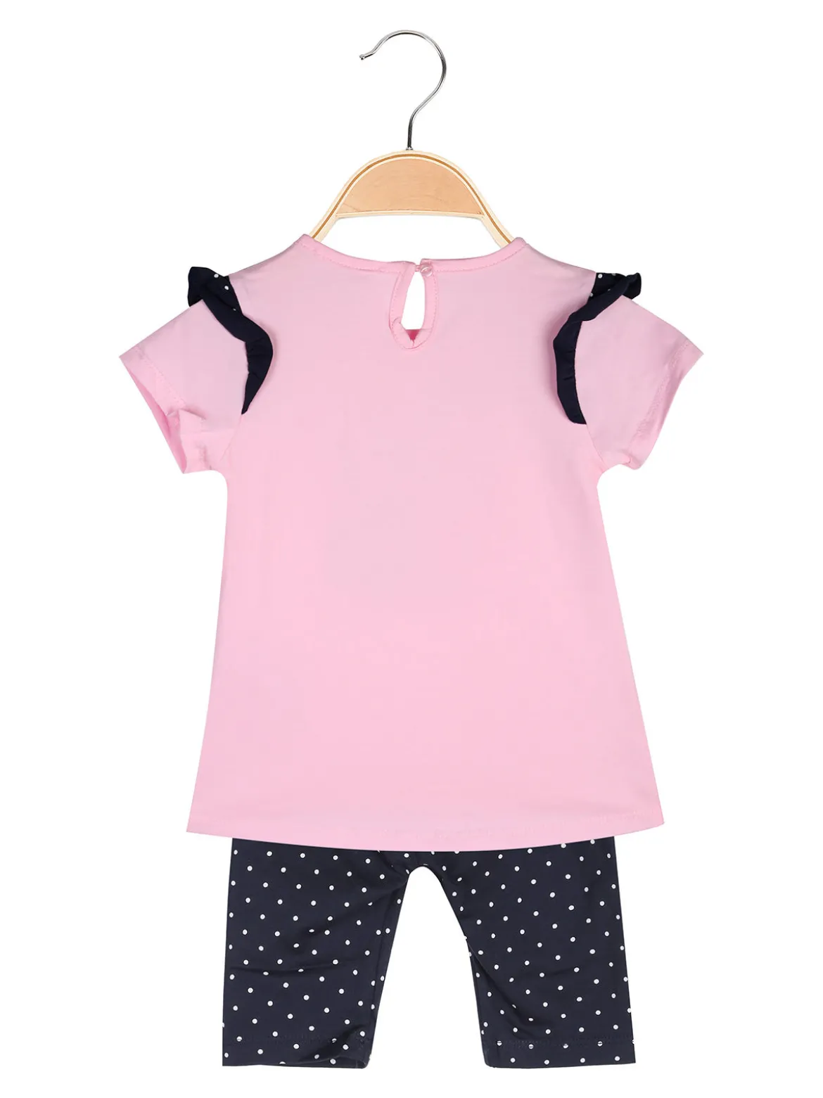 Luisa Chic Completo corto da neonata con t-shirt e leggings a pois