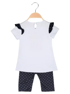 Luisa Chic Completo corto da neonata con t-shirt e leggings a pois