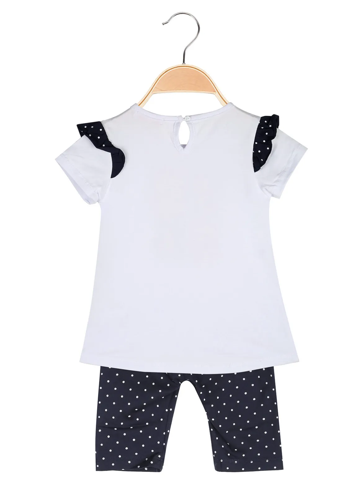 Luisa Chic Completo corto da neonata con t-shirt e leggings a pois