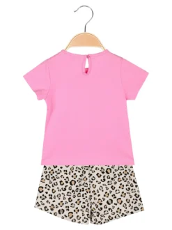 Luisa Chic Completo corto da neonata con t-shirt e shorts animalier