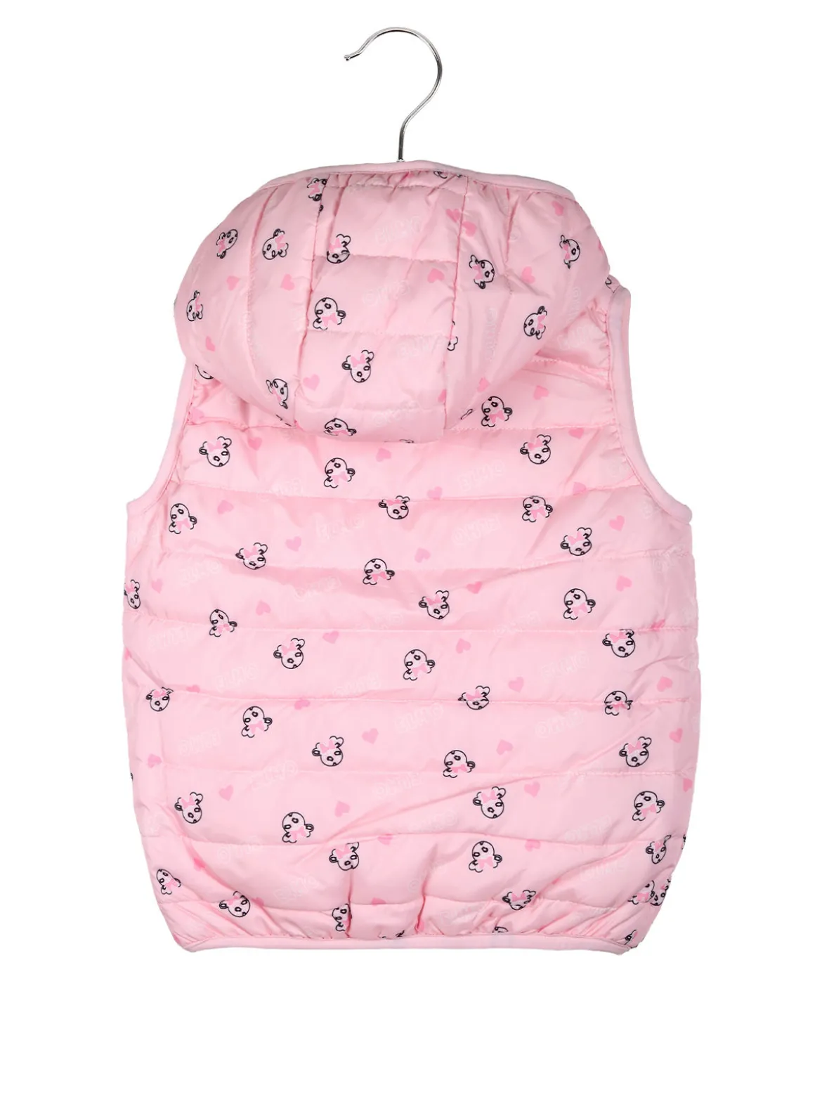 Luisa Chic Giubbino smanicato da bambina con cappuccio e zip - rosa