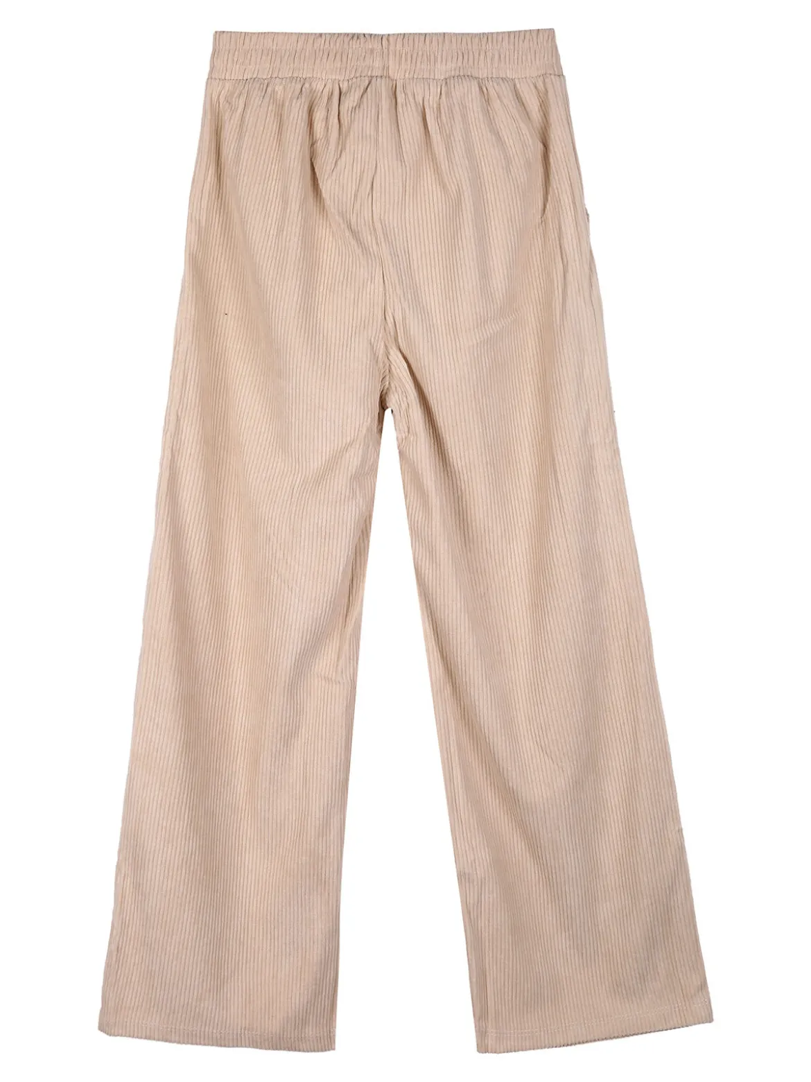 Luisa Chic Pantaloni da bambina a costine in velluto - beige