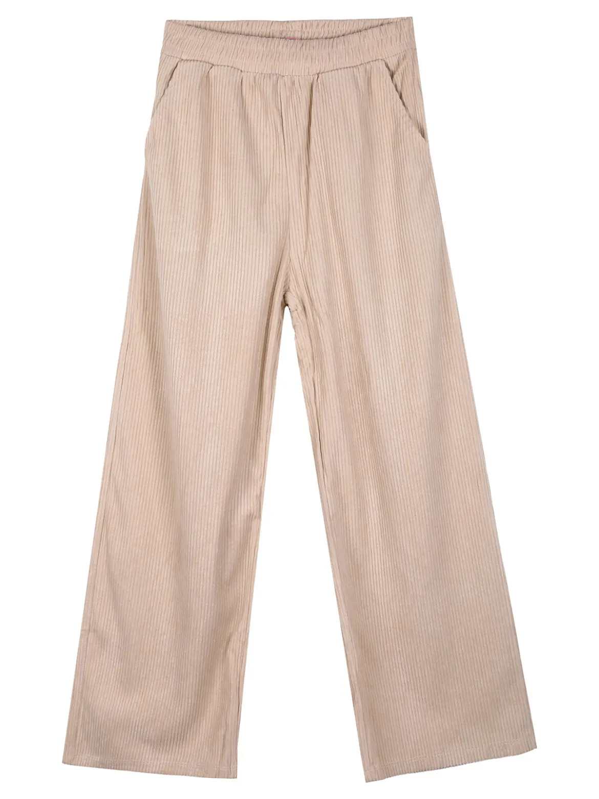 Luisa Chic Pantaloni da bambina a costine in velluto - beige
