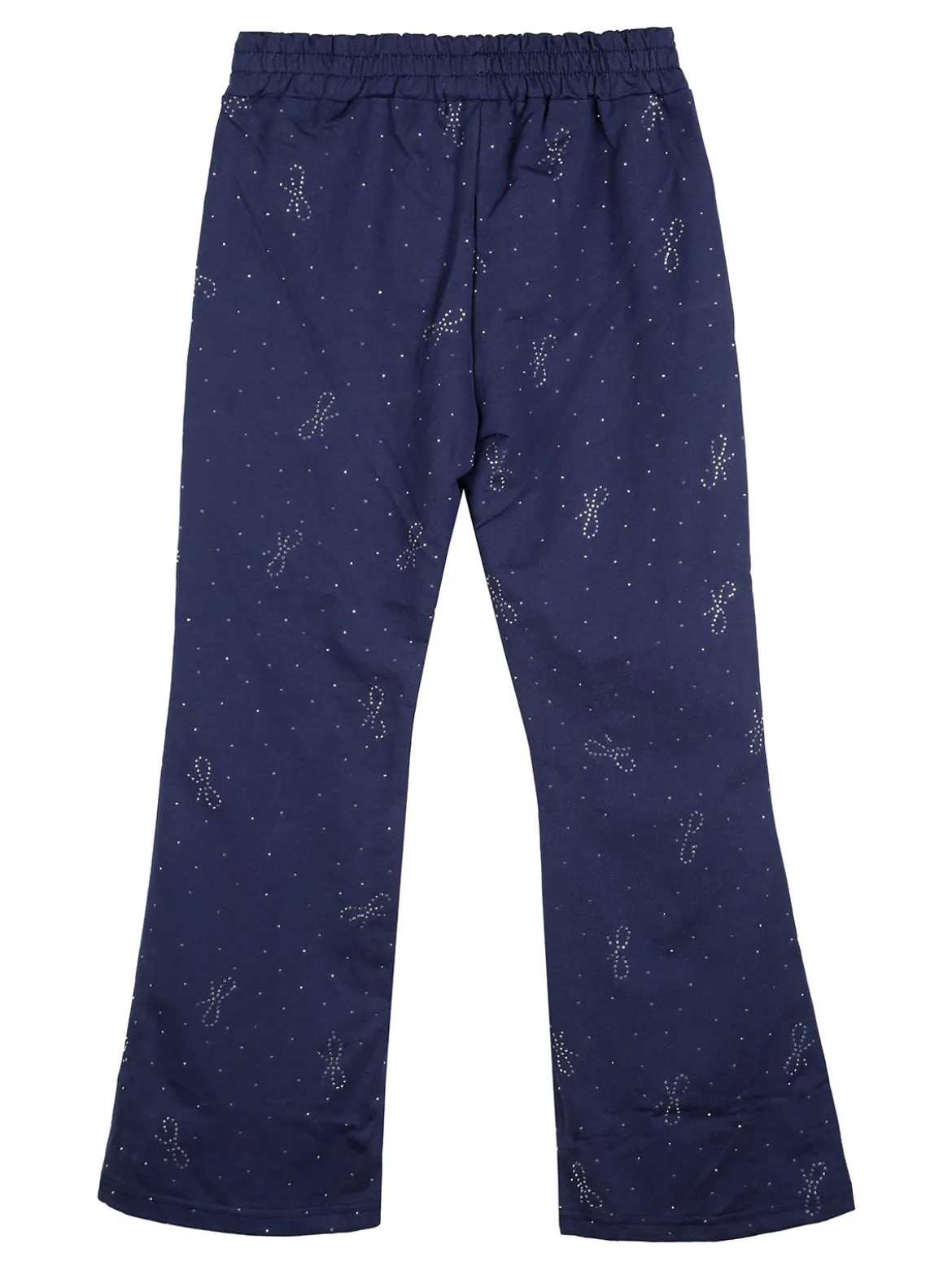 Luisa Chic Pantaloni da bambina a zampa con strass - blu