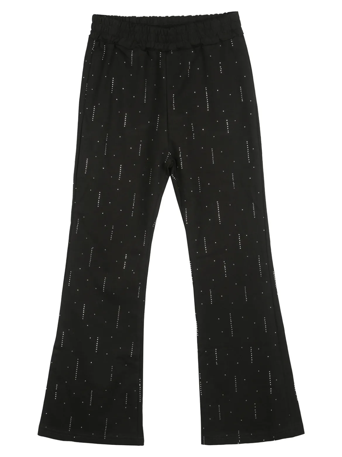 Luisa Chic Pantaloni da bambina a zampa con strass - nero