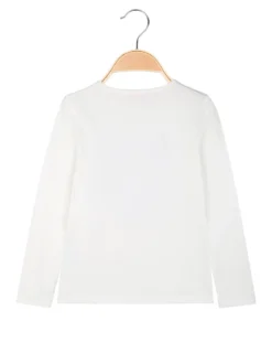 Luisa Chic T-shirt da bambina a maniche lunghe con stampa - bianco