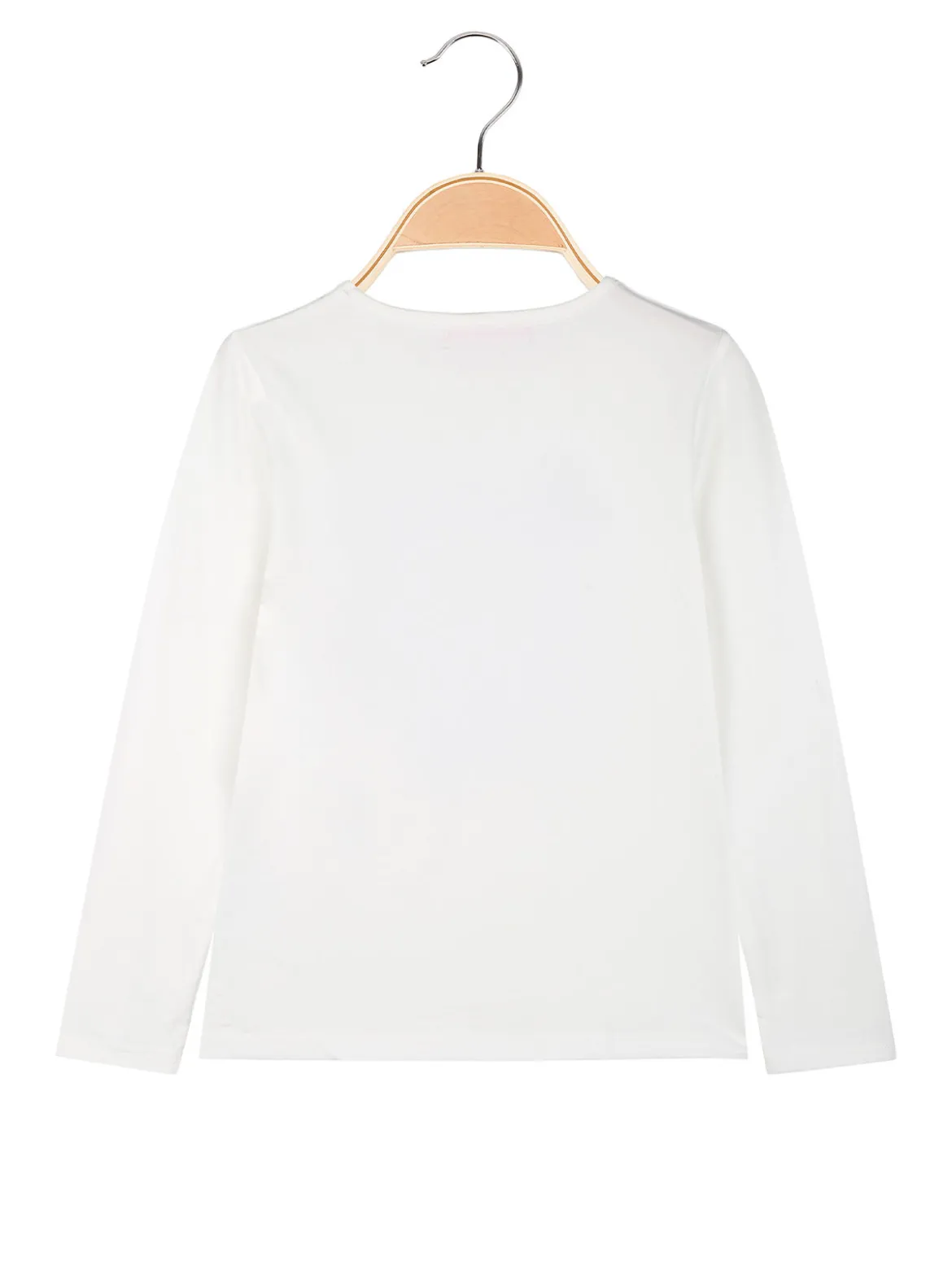 Luisa Chic T-shirt da bambina a maniche lunghe con stampa - bianco