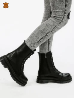 Made In Italy Anfibi in pelle da donna stringati