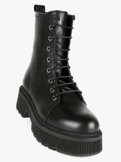 Made In Italy Anfibi in pelle donna con plateau