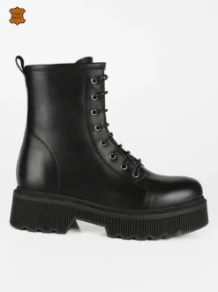 Made In Italy Anfibi in pelle donna con plateau