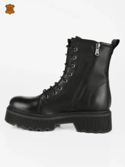 Made In Italy Anfibi in pelle donna con plateau